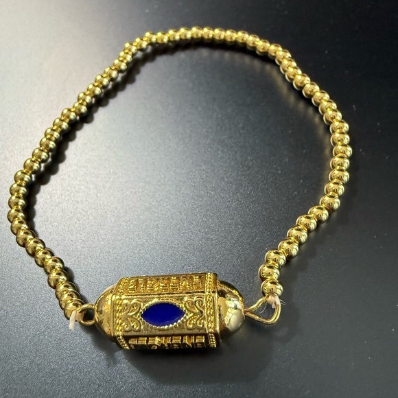 Lucky Eye Turkish Cobalt Blue Enamel Positive Energy Bracelet - Picture 1 of 3